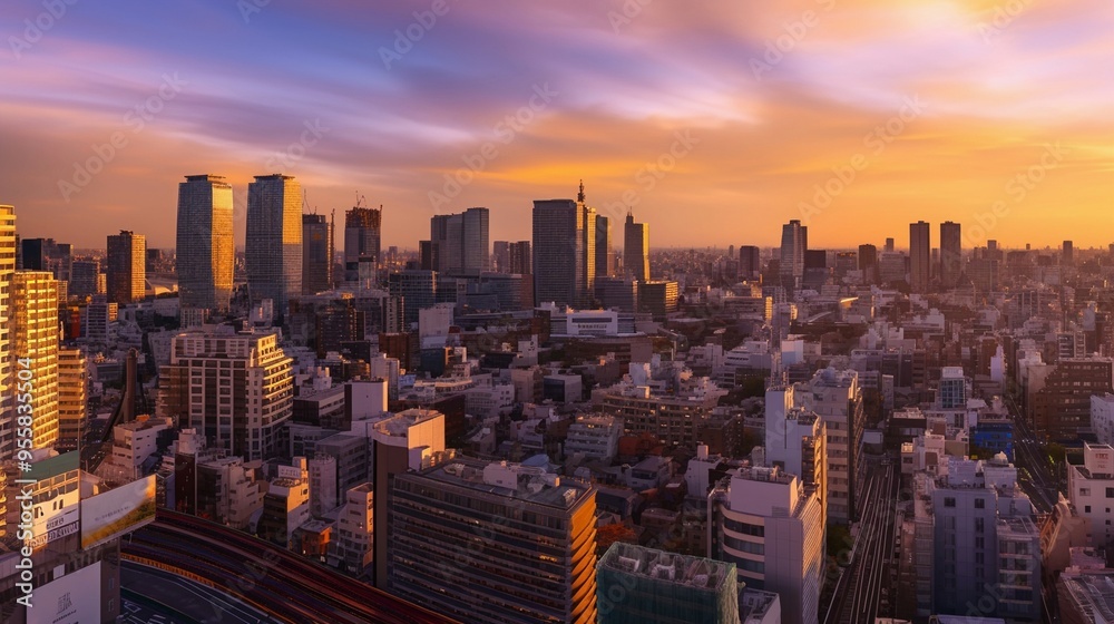 Fototapeta premium 夕暮れの都会3