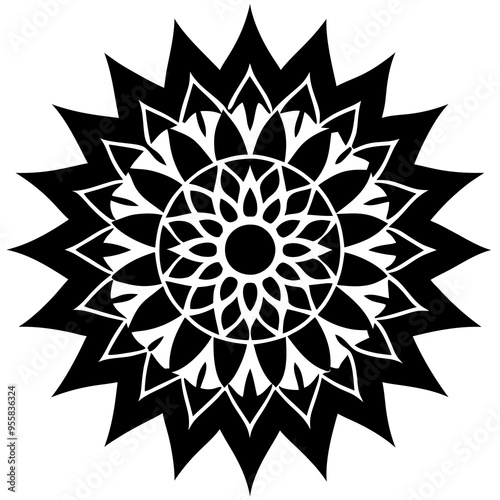 mandala silhouette vector illustration