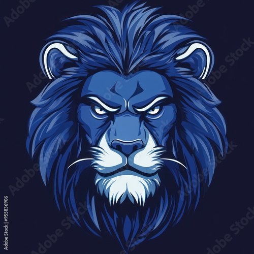 Blue Lion Illustration photo