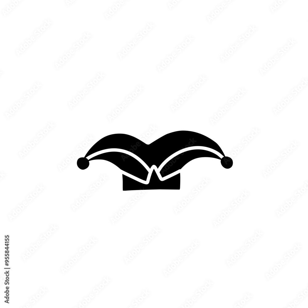 Naklejka premium jester hat silhouette icon