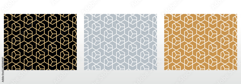 Set of abstract geometric patterns. Seamless vector backgrounds. Colored ornaments Graphic modern patterns Simple lattice graphic design Set of abstract geometric patterns. Seamless vector backgrounds. Colored ornaments Graphic modern patterns Simple lattice graphic design