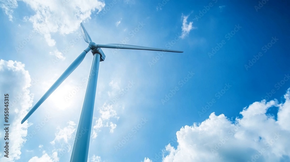 Sky and wind turbine close-up, image icon Sky and wind turbine close-up, image icon