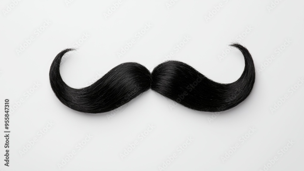 A black mustache with a black hair
