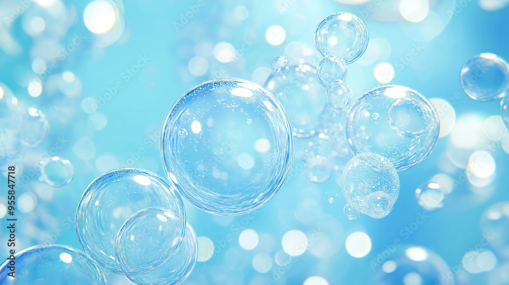 Abstract bubbles in water or gel. Close up oxygen air in underwater.