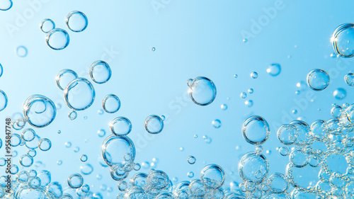 Abstract bubbles in water or gel. Close up oxygen air in underwater.