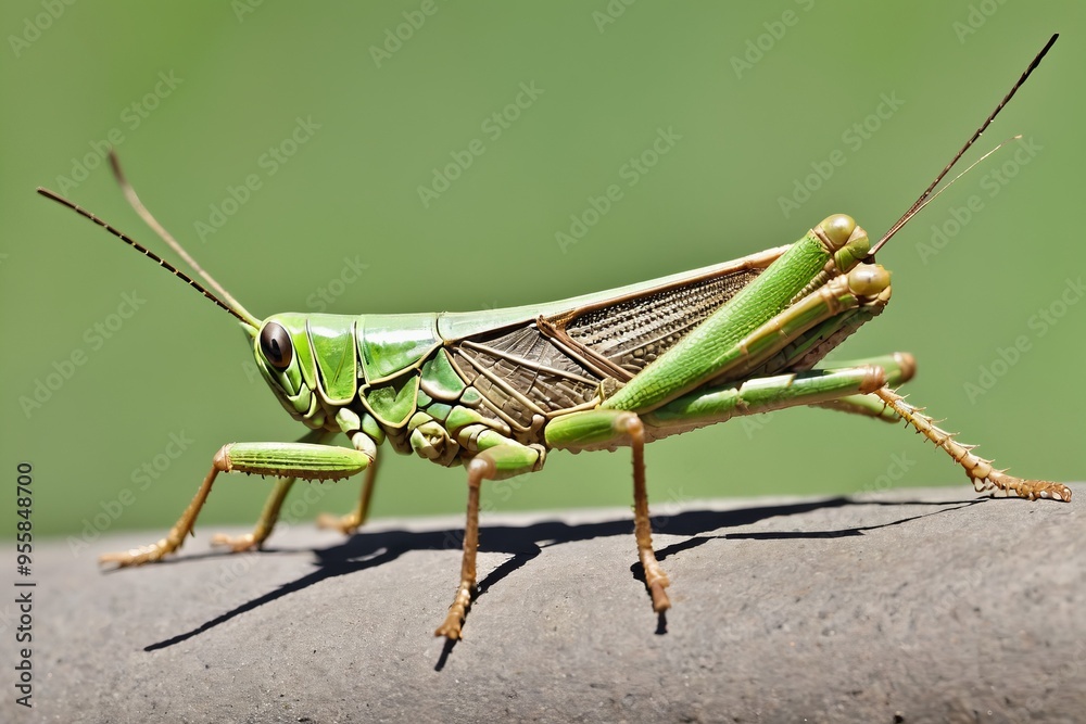 Green grasshopper isolated on solid background Green grasshopper isolated on solid background