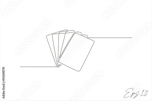 continuous line of playing cards
