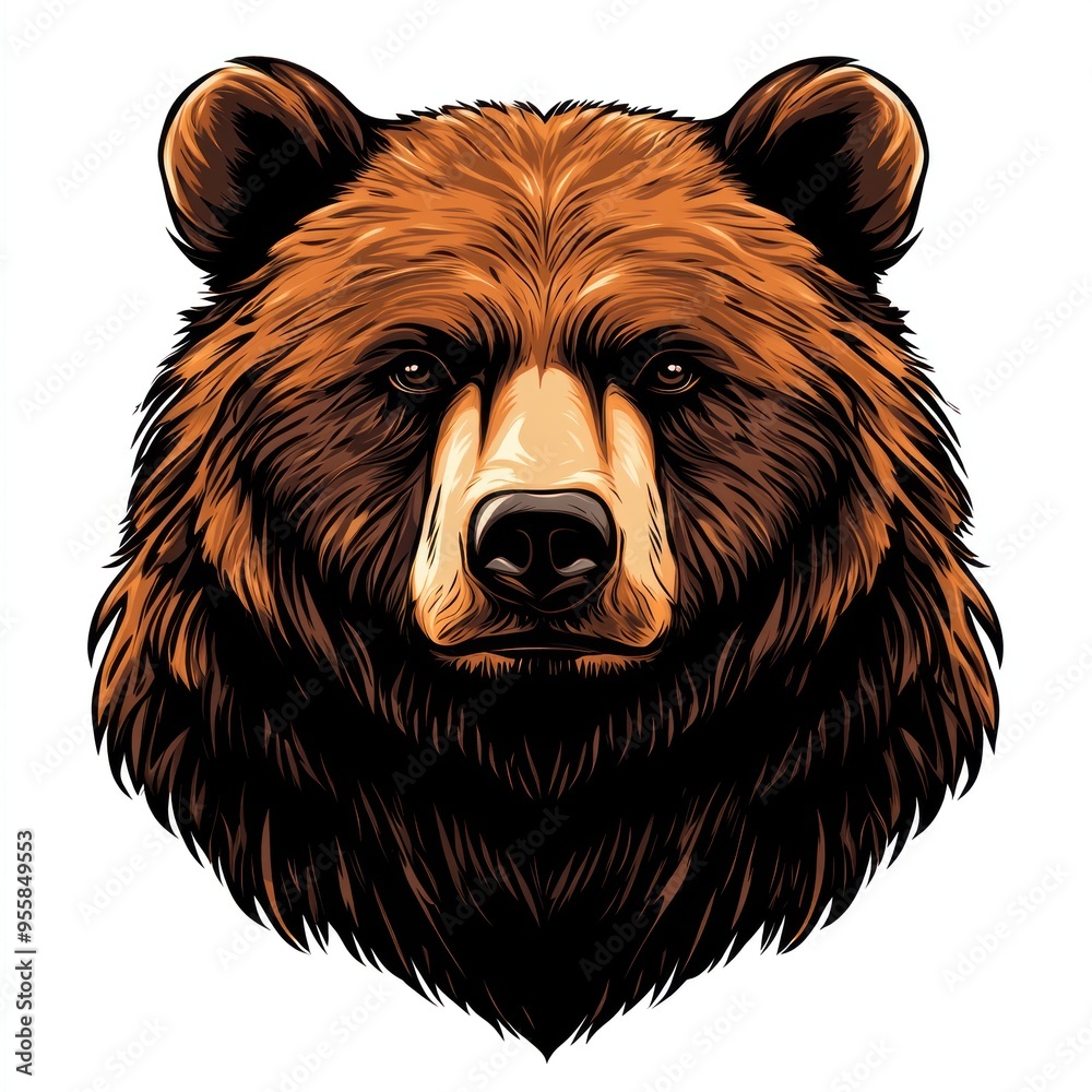 Fototapeta premium Bear Portrait Illustration