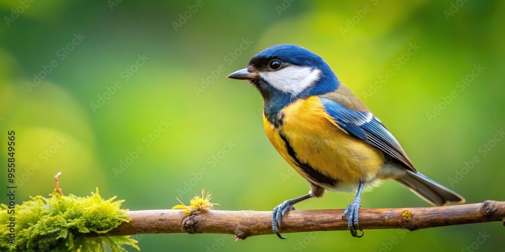 Fototapeta premium Bird perched on a branch in a natural setting, avian, wildlife, nature, feathers, wings, outdoors, habitat, wild