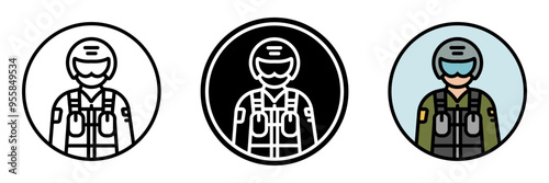 Airman Icon, A member of the Air Force trained in various aviation-related roles, from pilots to technical support staff.