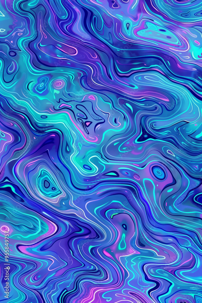 Abstract Topographical Map with Exaggerated Vibrant Colors, Representing an Alien Planet Surface in Digital Art Abstract Topographical Map with Exaggerated Vibrant Colors, Representing an Alien Planet Surface in Digital Art