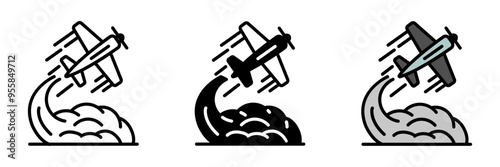 Barrel Roll Icon, an aerobatic maneuver where an aircraft performs a 360-degree roll while following a helical path, demonstrating advanced piloting skills.