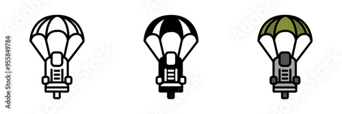 Ejection Seat icon, A safety mechanism in military aircraft allowing pilots to quickly exit the plane in emergencies, deploying a parachute automatically.
