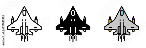 Stealth Aircraft icon, A specialized military aircraft designed with technology to avoid detection by radar, providing a tactical advantage.