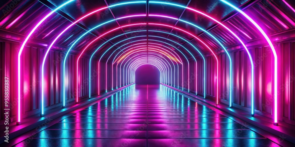 Vibrant neon tunnel with pink glowing lights, perfect for visual exploration, neon, tunnel, vibrant, pink, lights Vibrant neon tunnel with pink glowing lights, perfect for visual exploration, neon, tunnel, vibrant, pink, lights
