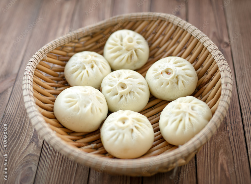 Steamed buns in a basket Steamed buns in a basket