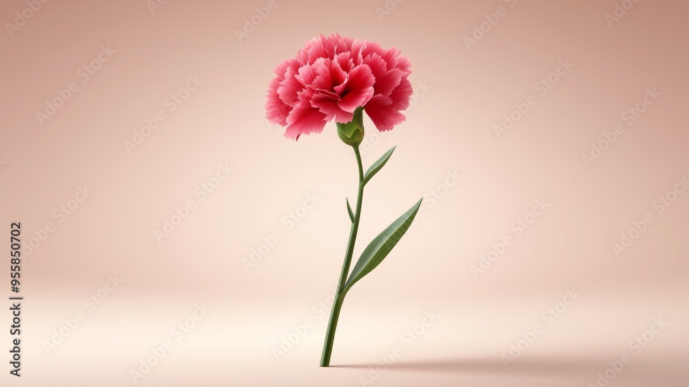 A single pink flower is the main focus of the image A single pink flower is the main focus of the image