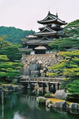 the AI Image Generator, Beautiful spring Japanese Garden