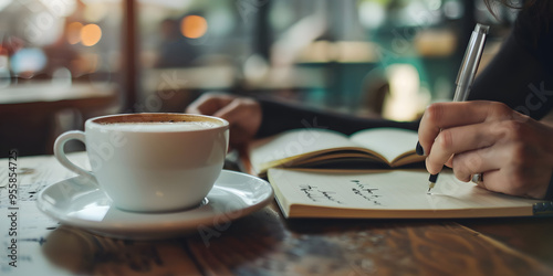 Woman Relaxing with a Book and Coffee