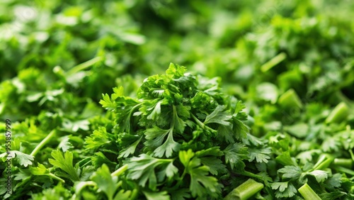 Wallpaper Mural Close up of shredded parsley, captured in stunning detail through macro photography, parsley, macro, green, herb, chopped Torontodigital.ca