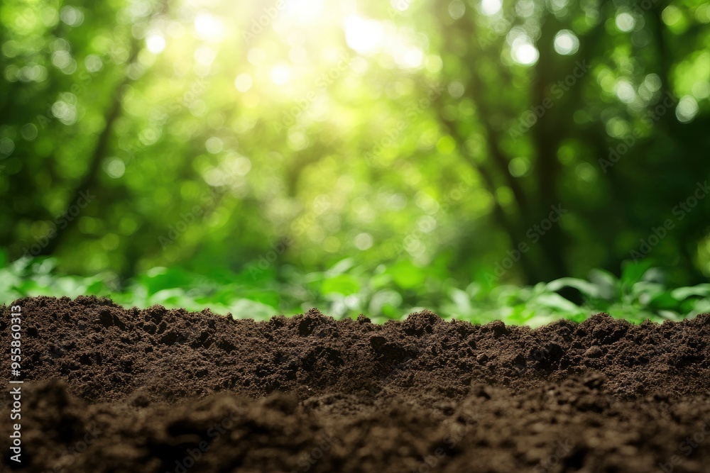 fertile soil and blurred green nature background Concept of nature, environment, and natural environment conservation with generative ai fertile soil and blurred green nature background Concept of nature, environment, and natural environment conservation with generative ai