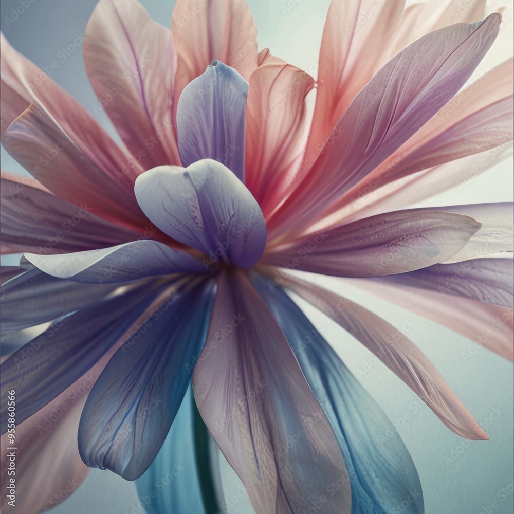Delicate Blue and Peach Pastel Color Flower Delicate Blue and Peach Pastel Color Flower
