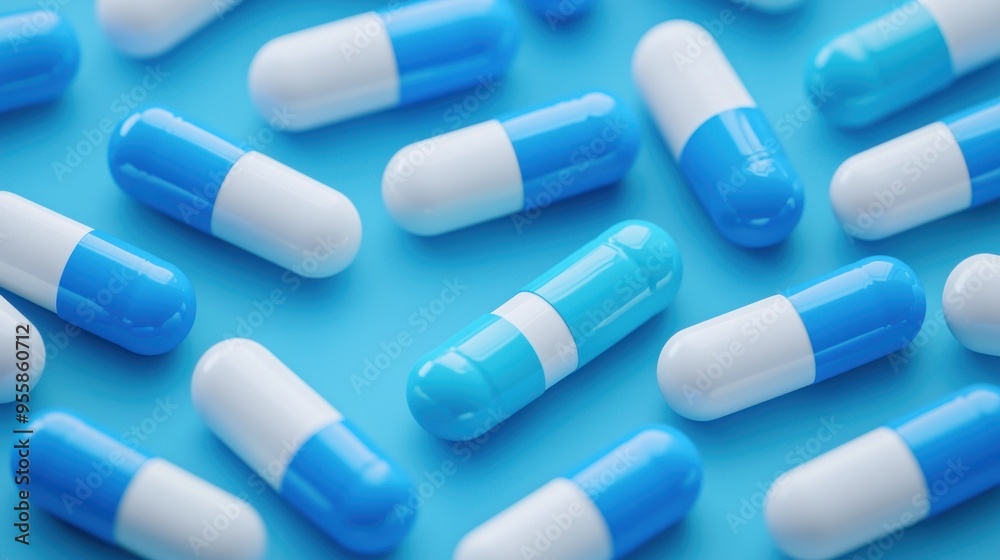 3D printed pills, custom medication, 3D illustration 3D printed pills, custom medication, 3D illustration