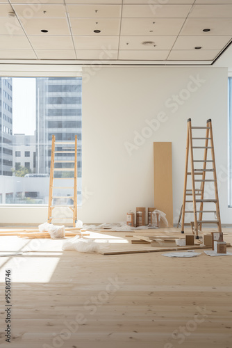 Empty room is being renovated
