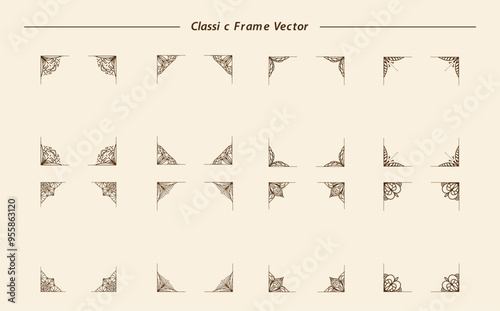 Antique Ornament Frame. Decorative Border Frame, Retro Style Border.