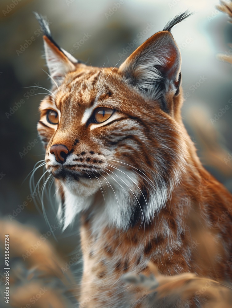 Wild Pampas Cat, Mountain Cat Close Up, Wild Feline in Nature Wild Pampas Cat, Mountain Cat Close Up, Wild Feline in Nature