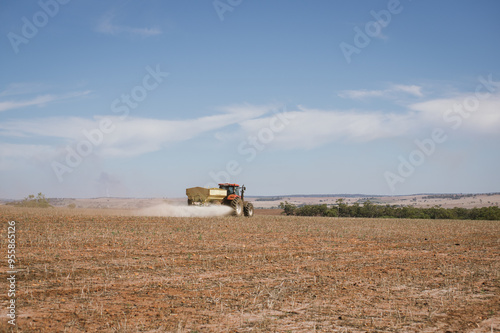 Fertiliser spreading in the Avon Valley of Western Australia photo