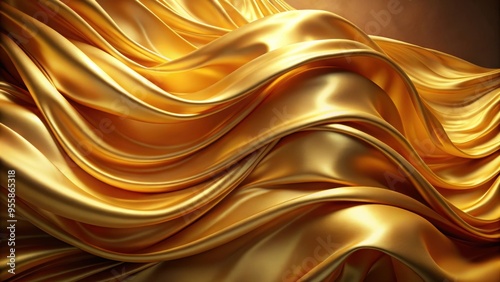 Abstract background of gold flying silk fabric in the wind, perfect as cloth wallpaper, gold, flying, silk, fabric, wind