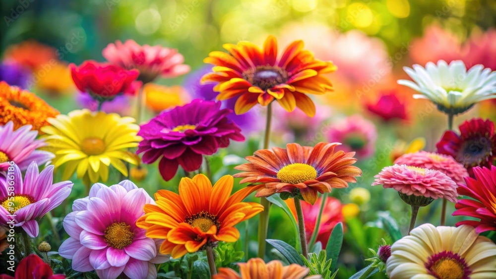 Vibrant flowers in full bloom during the spring season, blooms, blossoms, spring, vibrant, colorful, fresh, beauty, nature, growing Vibrant flowers in full bloom during the spring season, blooms, blossoms, spring, vibrant, colorful, fresh, beauty, nature, growing
