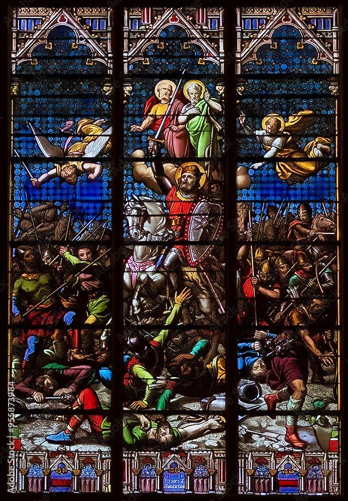 Fototapeta premium Cathedral religious stained glass windows artwork