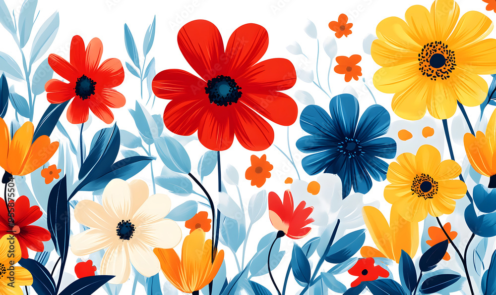 floral and leaf on white background in doodle-style tile designs with graphic format. floral and leaf on white background in doodle-style tile designs with graphic format.