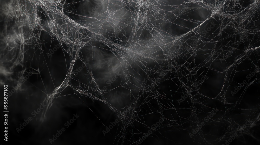 Intricate Spider Web with Misty Background Intricate Spider Web with Misty Background