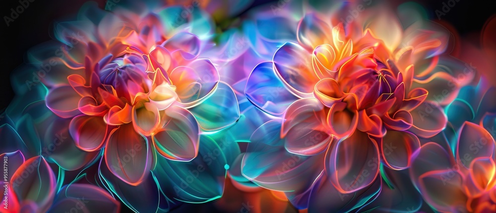 Vibrant Abstract Floral with Neon Hues Vibrant Abstract Floral with Neon Hues