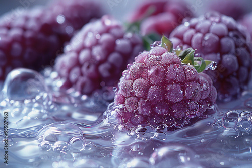 fresh berries splash aesthetic