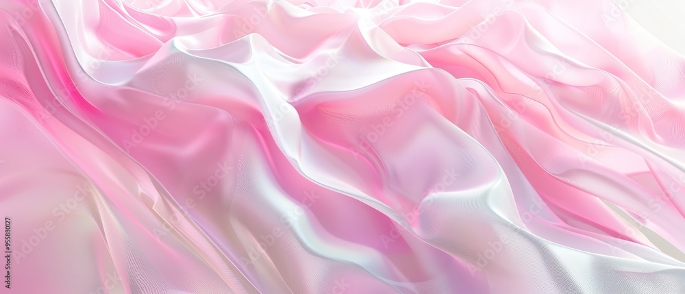 Abstract Pink and White Wavy Fabric Texture Abstract Pink and White Wavy Fabric Texture