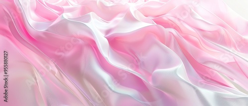 Abstract Pink and White Wavy Fabric Texture