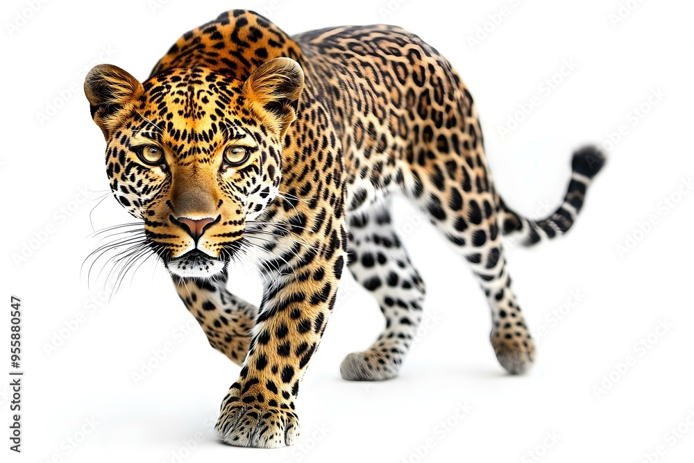 leopard on white background leopard on white background