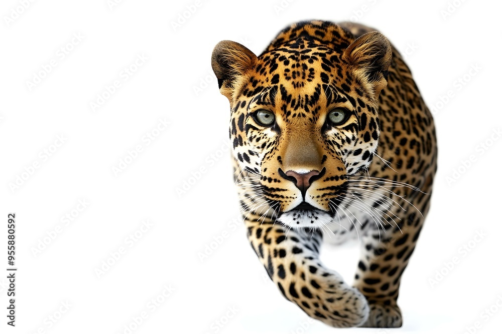 leopard on white background leopard on white background