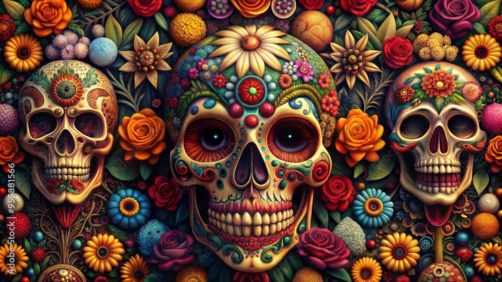 skull and bones, Halloween and day of the dead
