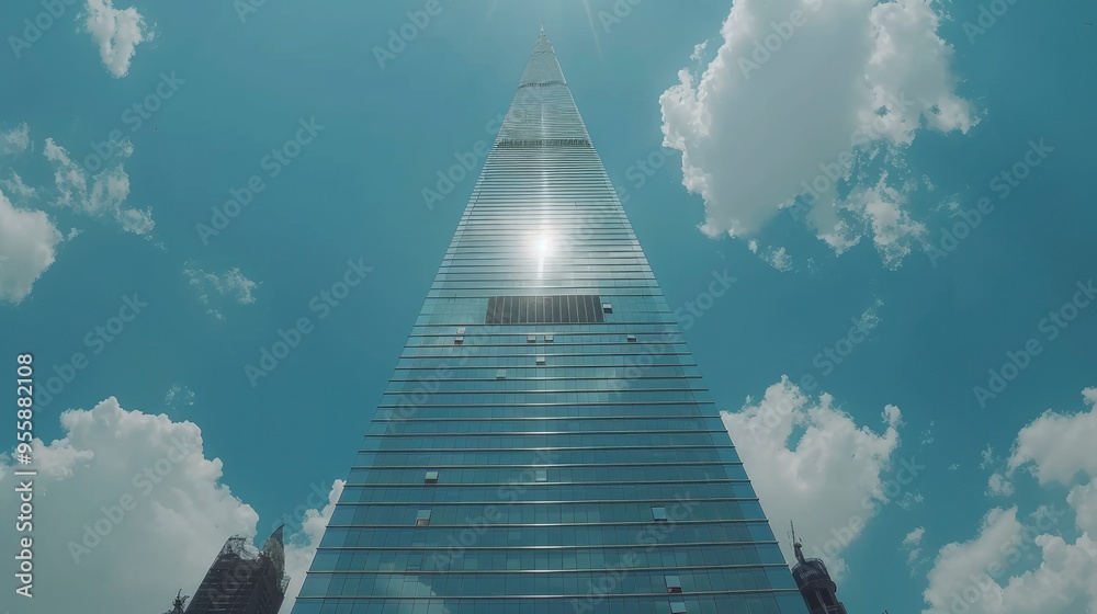 Fototapeta premium Modern Skyscraper Reaching for the Sky