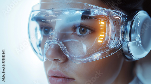 Fototapeta Wearable tech in cyborg enhancements, visualizing devices that seamlessly augment human abilities