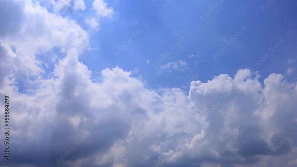 White changing clouds time lapse with blue sky White changing clouds time lapse with blue sky