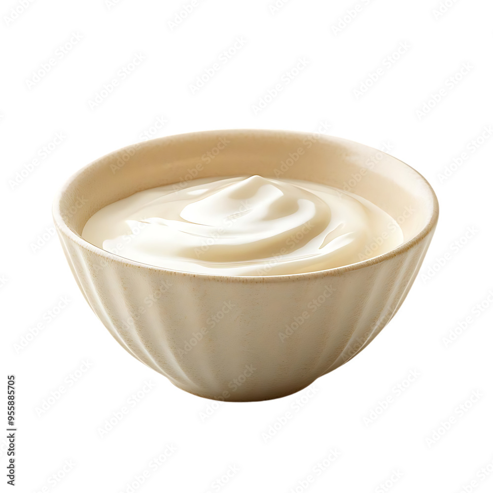 Creamy White Sauce in Bowl with Transparent Background, Perfect for Dipping Creamy White Sauce in Bowl with Transparent Background, Perfect for Dipping