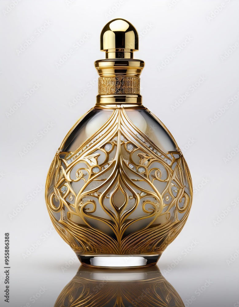 Perfume bottle isolated on white background. 3d illustration. Perfume bottle isolated on white background. 3d illustration.