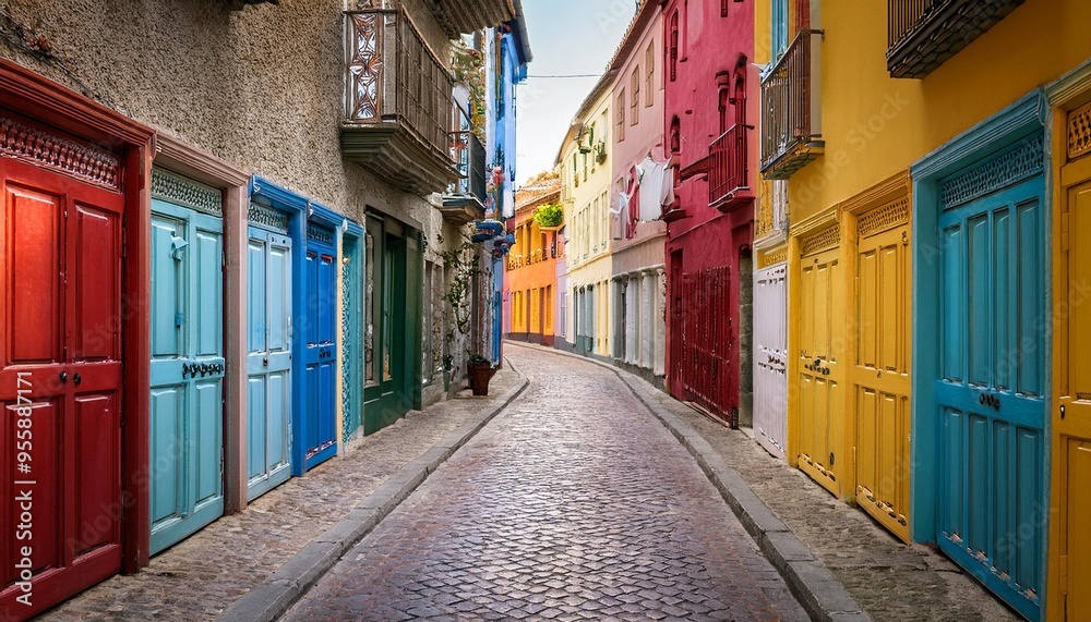 Fototapeta premium narrow street in town