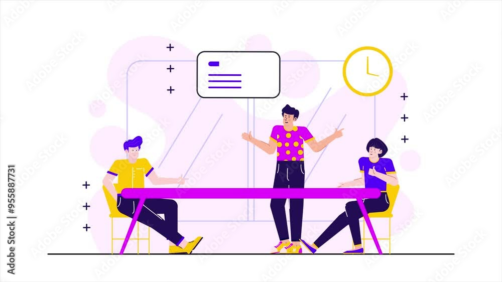 teamwork meeting overtime illustration business animated video teamwork meeting overtime illustration business animated video